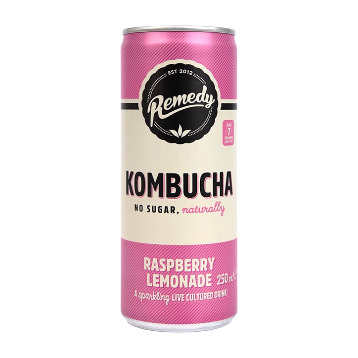 REMEDY DRINKS KOMBUCHA RASPBERRY LEMONADE CANS (250ml) x 12