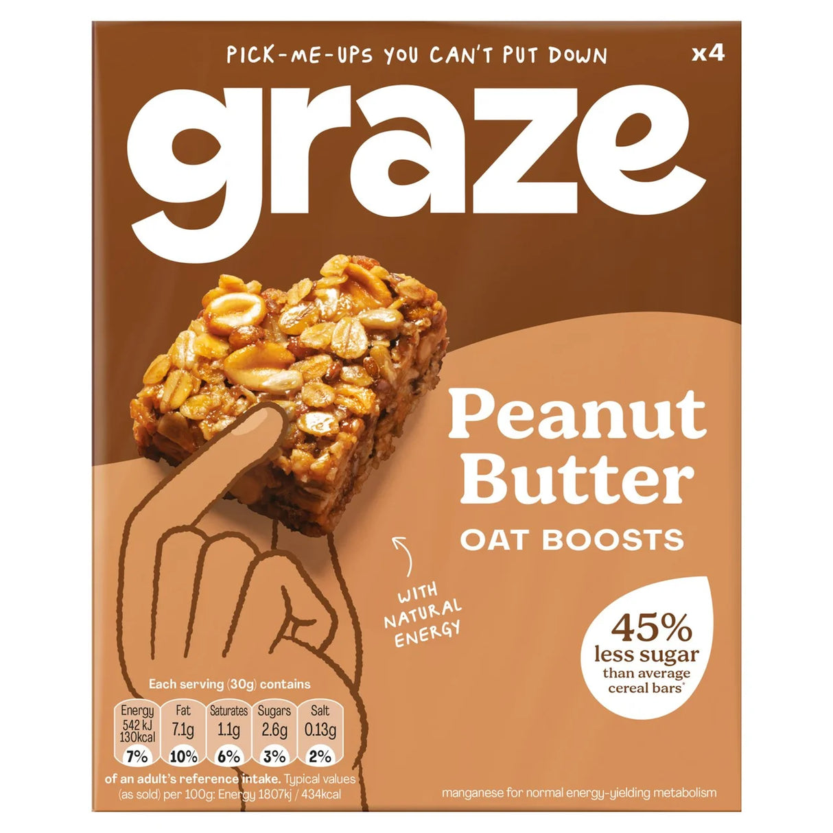 GRAZE PEANUT BUTTER OAT BOOST (30g) x 4