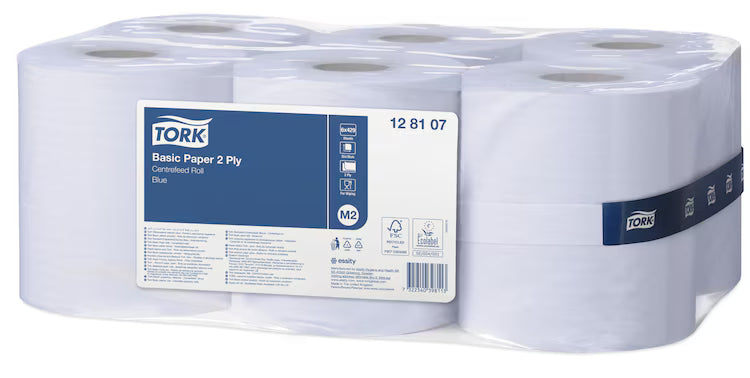 Tork Basic Centrefeed Wiping Paper Blue M2 (150m) x 6