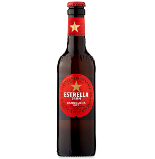 ESTRELLA DAMM BEER BOTTLES (300ml) x 12