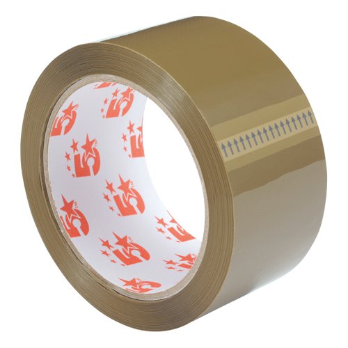 5 STAR OFFICE PACKAGING TAPE POLYPROPYLENE 48MMX66M BUFF (PA