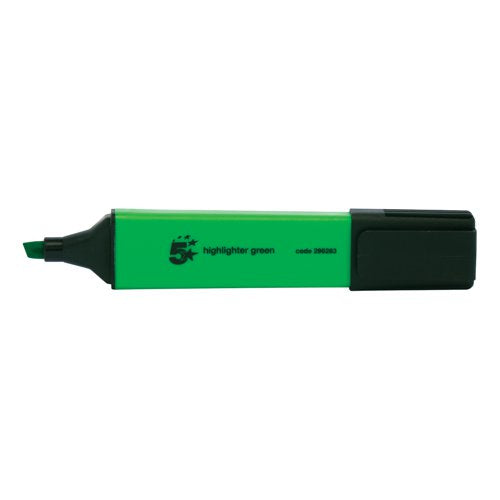 5 STAR OFFICE HIGHLIGHTER CHISEL TIP 1-5MM LINE GREEN (PACK