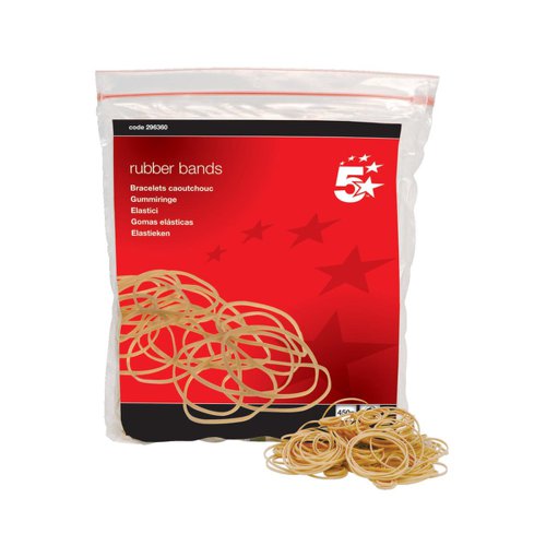 5 STAR OFFICE RUBBER BANDS NO16 63X1.5MM APPROX 2000 BANDS 4