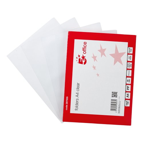 5 STAR OFFICE FOLDER EMBOSSED CUT FLUSH POLYPROPYLENE THUMB