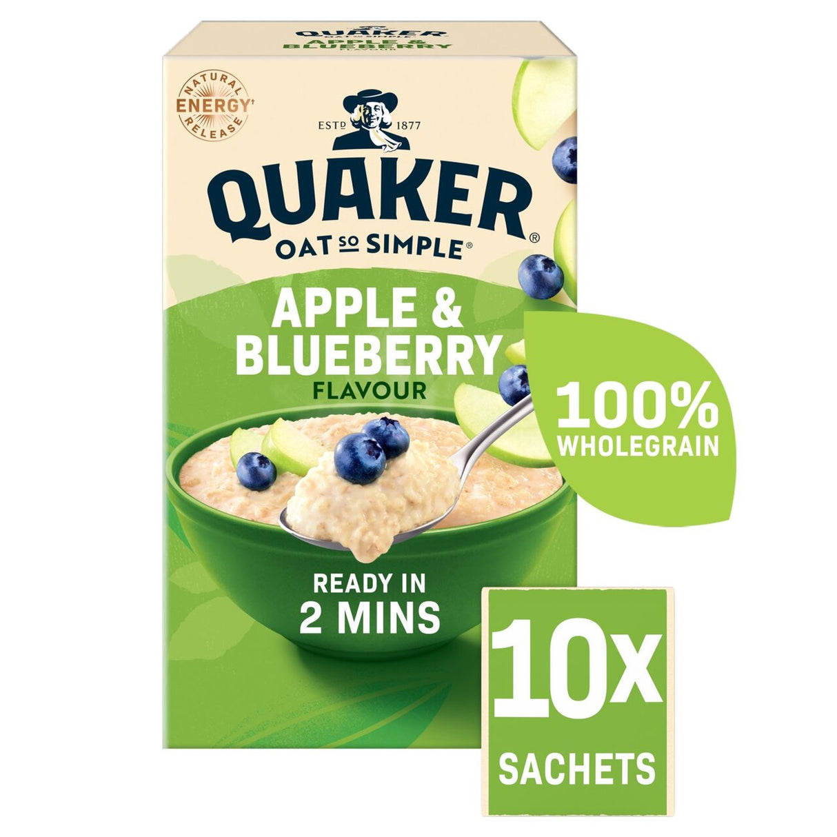 QUAKER OAT SO SIMPLE APPLE & BLUEBERRY PORRIDGE SACHETS (10 Sachets)