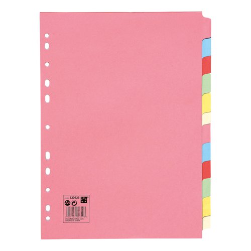 5 STAR OFFICE SUBJECT DIVIDERS 12-PART RECYCLED CARD MULTIPU