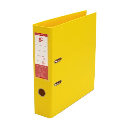5 STAR OFFICE PREMIUM POLYPROPYLENE LEVER ARCH FILE A4 YELLO