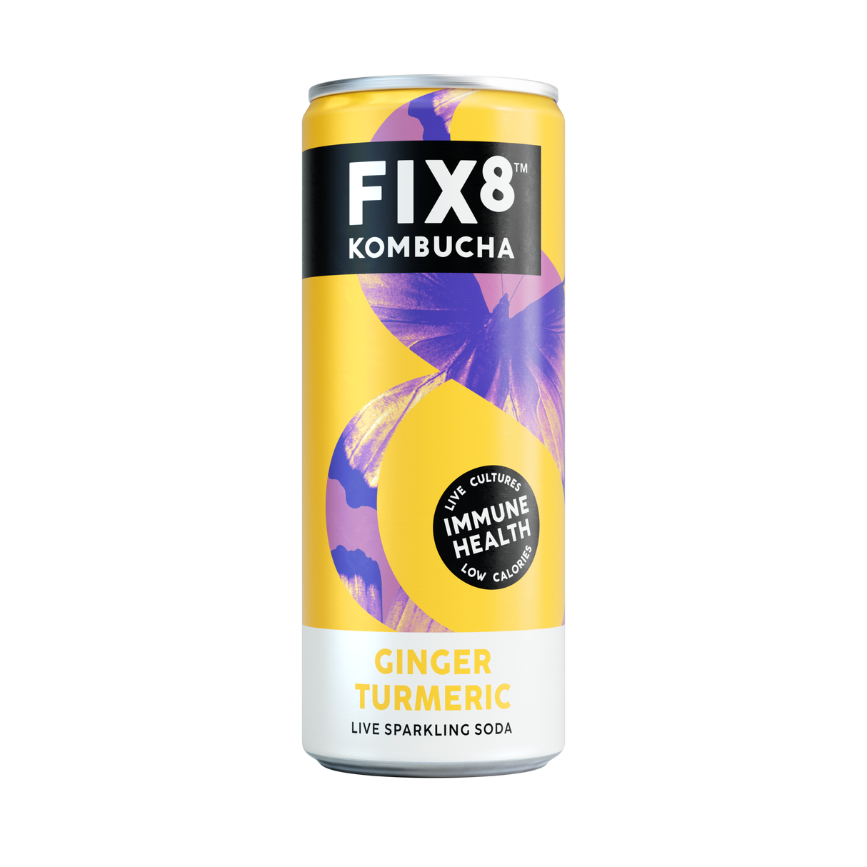 FIX8 KOMBUCHA GINGER TURMERIC CANS (250ml) x 12