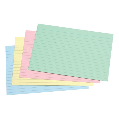 5 STAR OFFICE RECORD CARDS RULED BOTH SIDES 152X102MM ASSORT