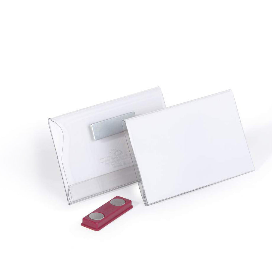 DURABLE CLEAR MAGNETIC NAME BADGE 54 X 90MM (Pack of 25)