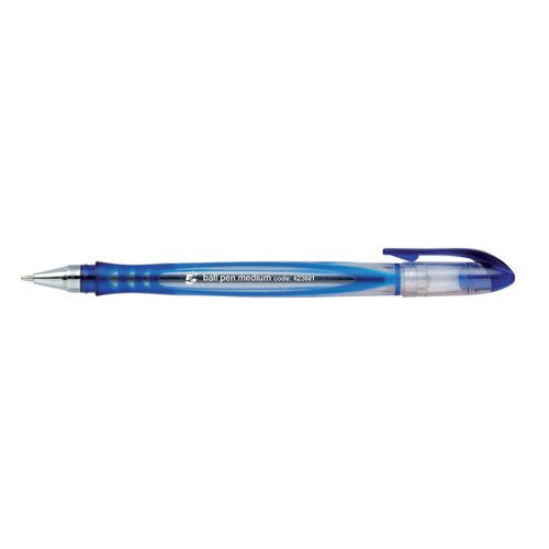 5 STAR OFFICE GRIP BALL PEN MEDIUM 1.0MM TIP 0.4MM LINE BLUE
