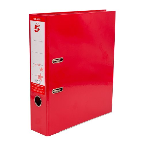 5 STAR OFFICE LEVER ARCH FILE A4 RED (PACK OF 10)