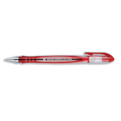 5 STAR OFFICE GRIP BALL PEN MEDIUM 1.0MM TIP 0.4MM LINE RED