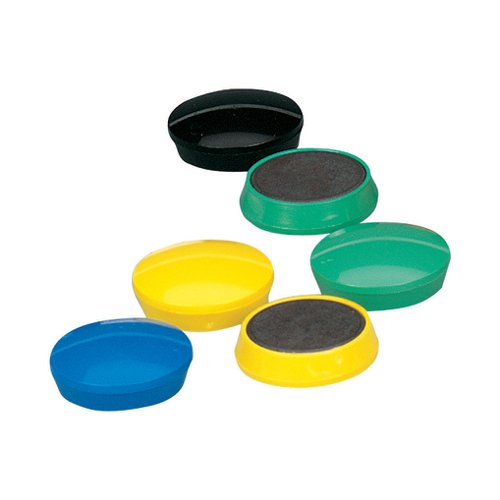 5 STAR OFFICE ROUND PLASTIC COVERED MAGNETS 30MM ASSORTED (P