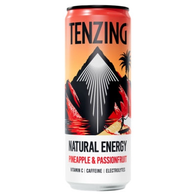 TENZING PINEAPPLE & PASSIONFRUIT NATURAL ENERGY DRINKS (330ml) x 12
