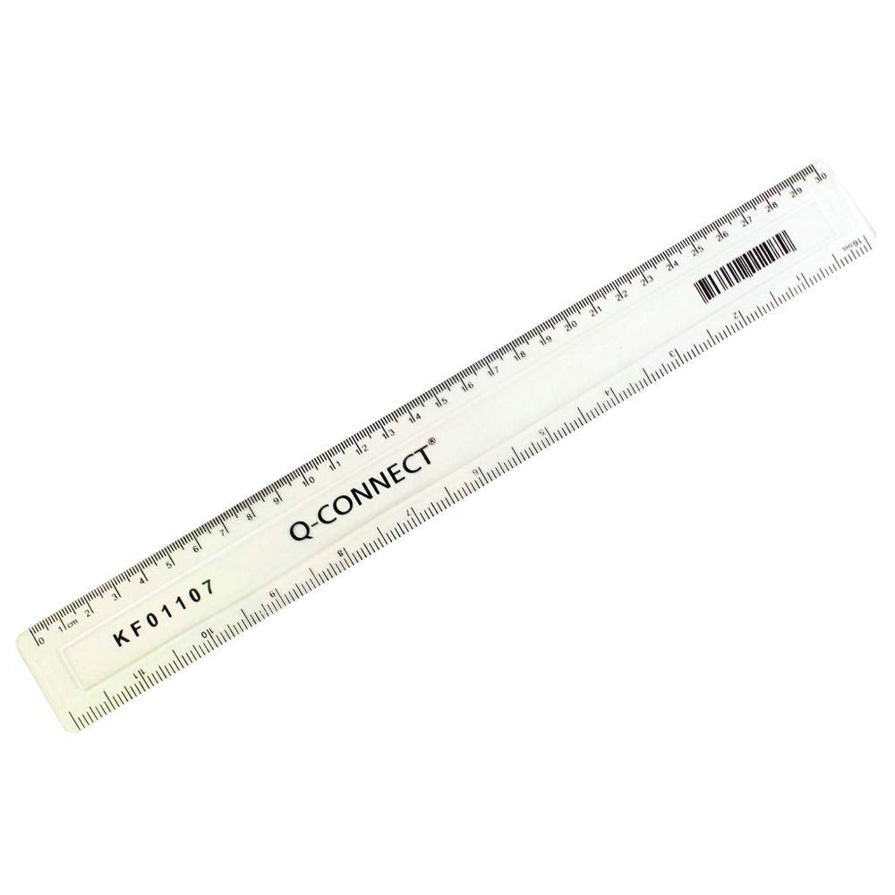 Q-CONNECT 300MM/30CM CLEAR RULER