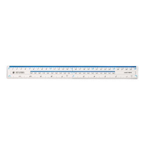 5 STAR OFFICE RULER PLASTIC SHATTER-RESISTANT METRIC AND IMP