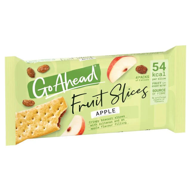 GO AHEAD APPLE & SULTANA CRISPY FRUIT SLICES (4 Pack)