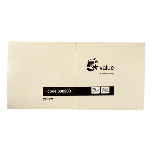 STICKY NOTES REPOSITIONABLE YELLOW 76X76MM (PACK OF 12) 6382