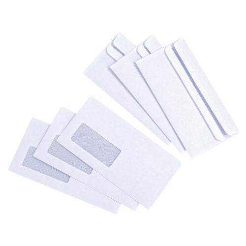 5 STAR VALUE ENVELOPES WALLET PRESS SEAL WINDOW 80GSM DL 110