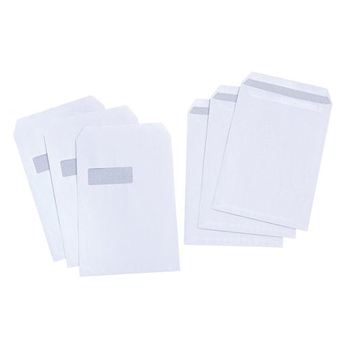 5 STAR VALUE ENVELOPES POCKET PRESS SEAL WINDOW 90GSM C4 324