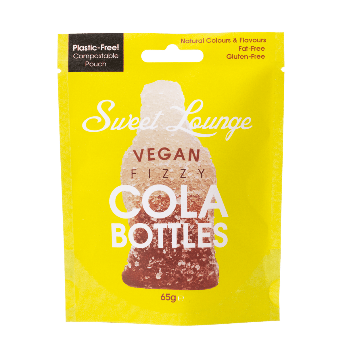 SWEET LOUNGE VEGAN FIZZY COLA BOTTLES POUCHS (65g) x 10