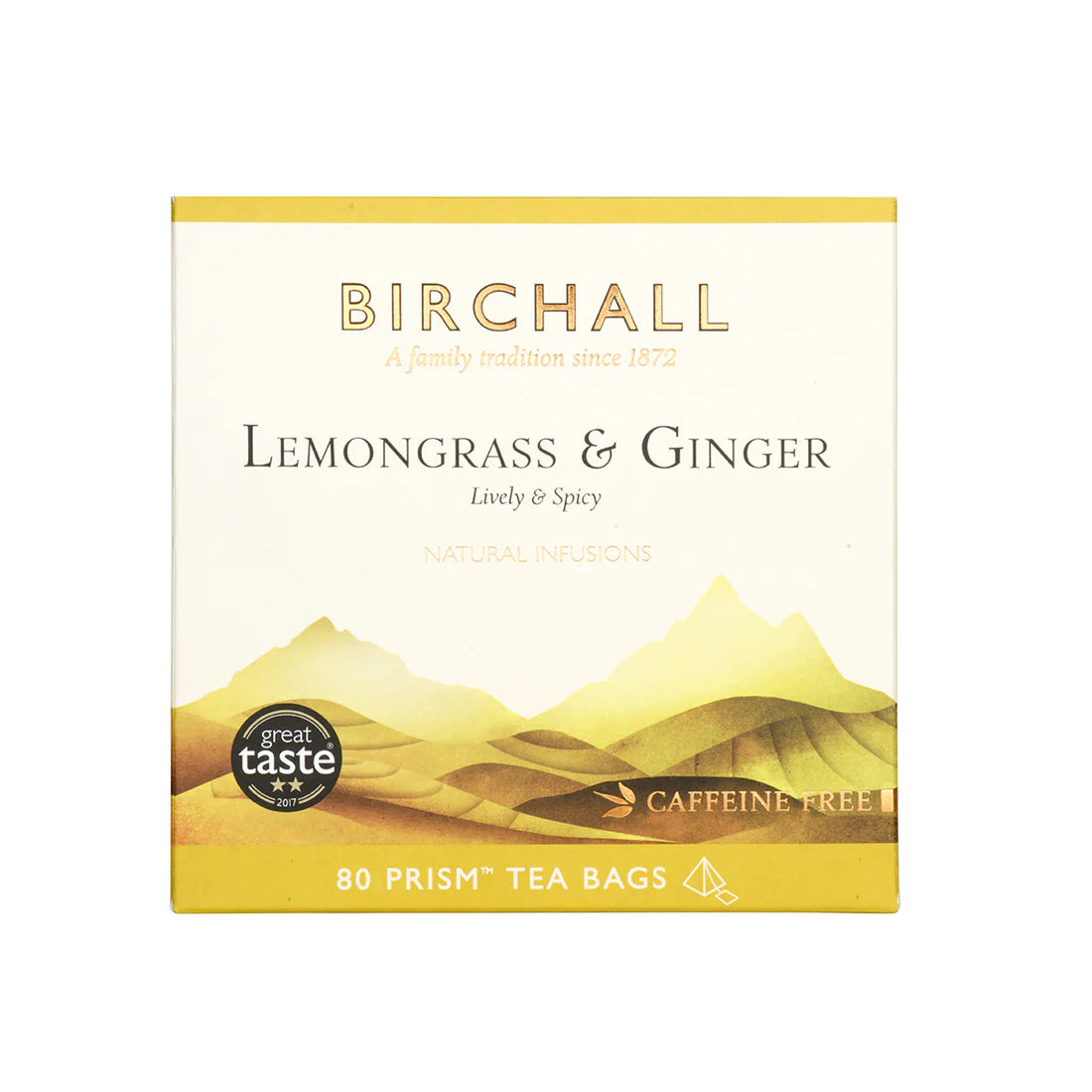 BIRCHALL LEMONGRASS & GINGER PRISM TEA BAGS (80 bags)