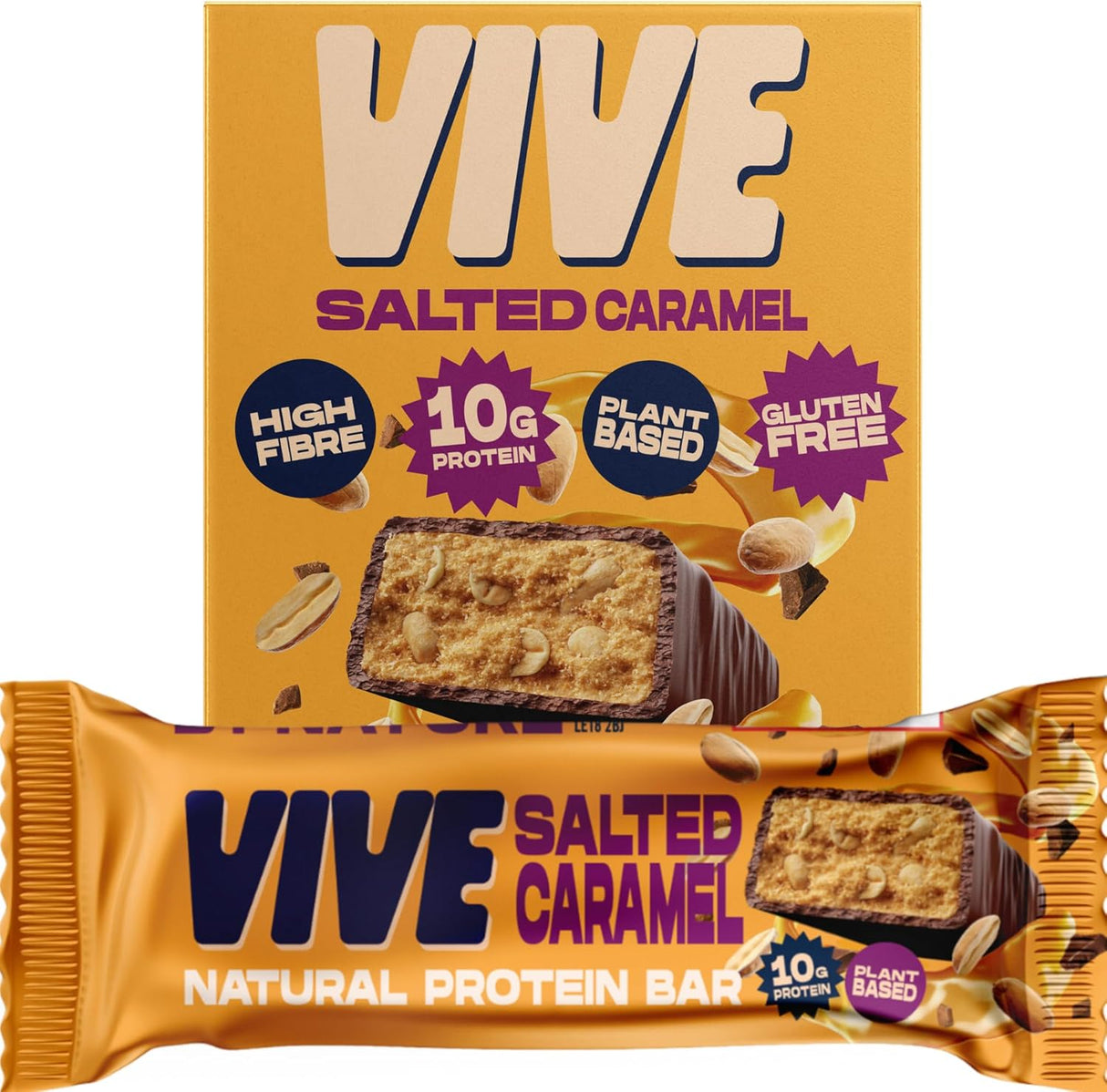 VIVE SALTED CARAMEL PROTEIN BAR (49g) x 12