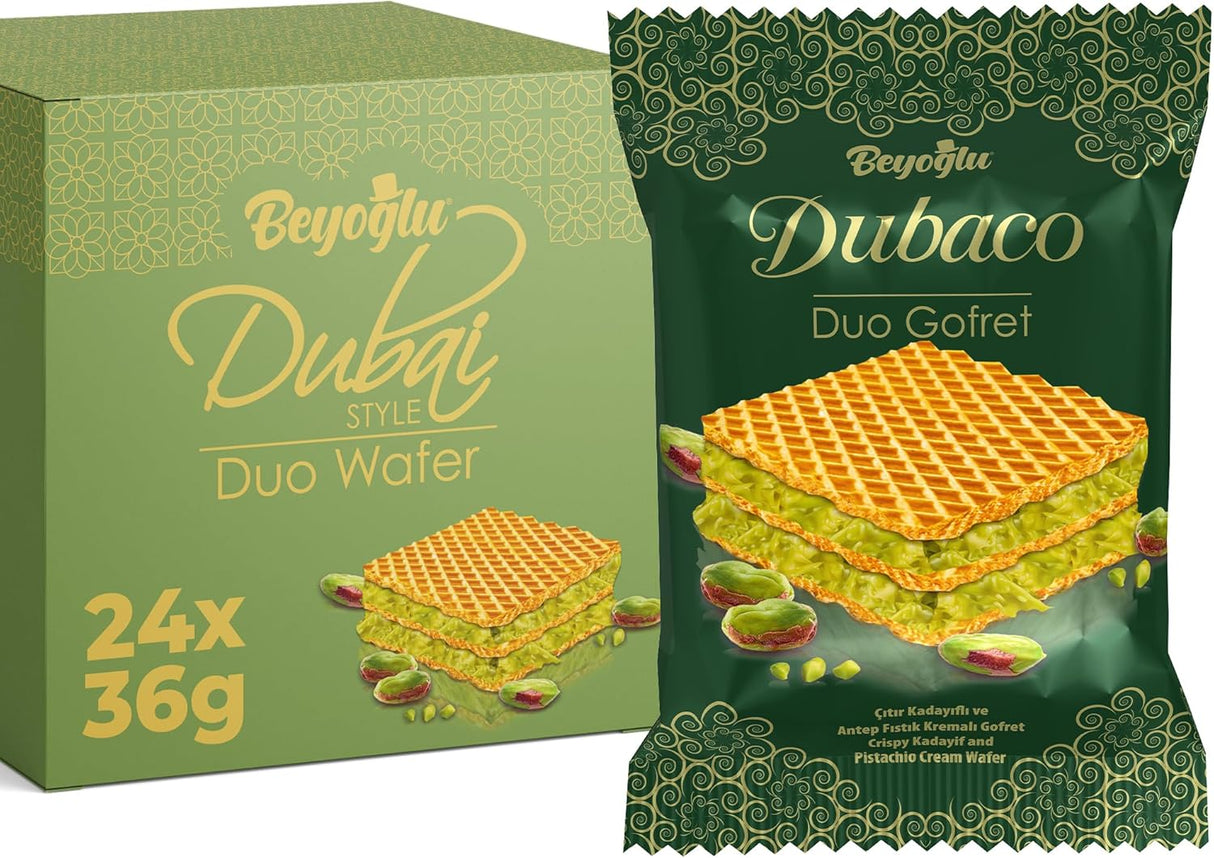 BEYOGLU DUBACO DUO PISTACHIO CHOC WAFER 24X36G