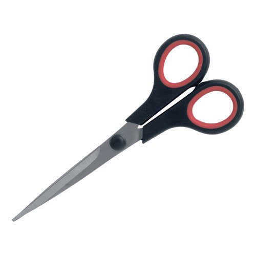 5 STAR OFFICE SCISSORS 155MM RUBBER HANDLES STAINLESS STEEL
