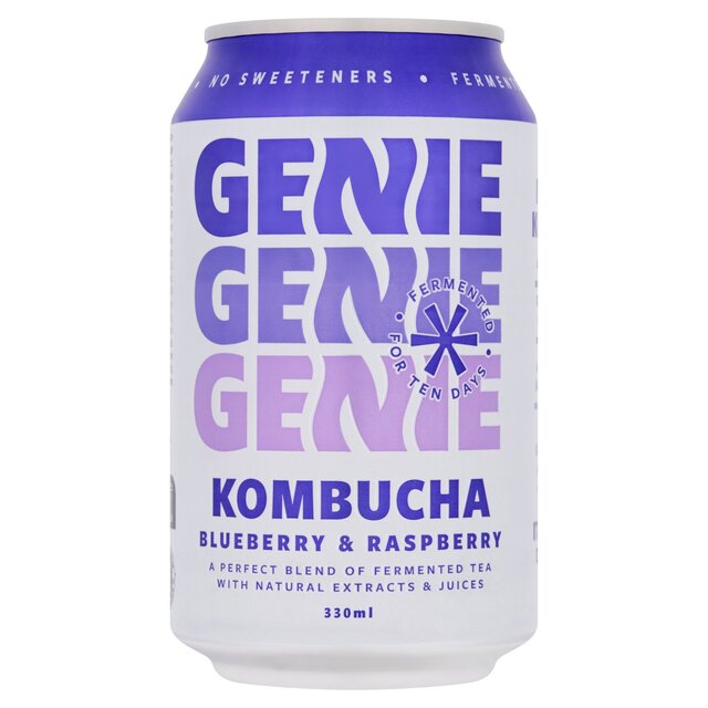 GENIE KOMBUCHA BLUEBERRY & RASPBERRY CANS (330ml) x 12