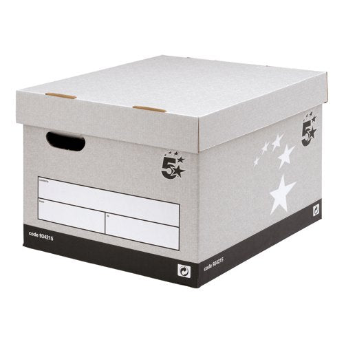 5 STAR FACILITIES STORAGE BOX WITH LID SELF-ASSEMBLY EXTRA L
