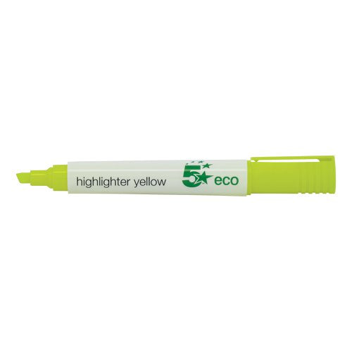5 STAR ECO HIGHLIGHTER CHISEL TIP 1-5MM LINE YELLOW (PACK OF