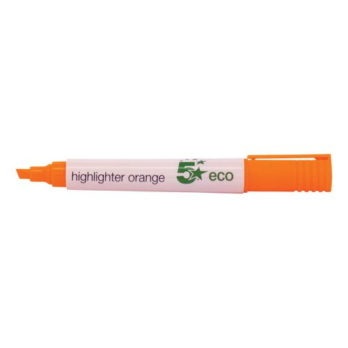 5 STAR ECO HIGHLIGHTER CHISEL TIP 1-5MM LINE ORANGE (PACK OF