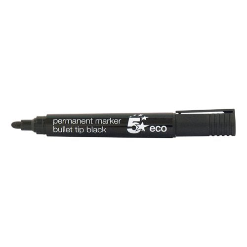 5 STAR ECO PERMANENT MARKER BULLET TIP 2-5MM LINE BLACK (PAC