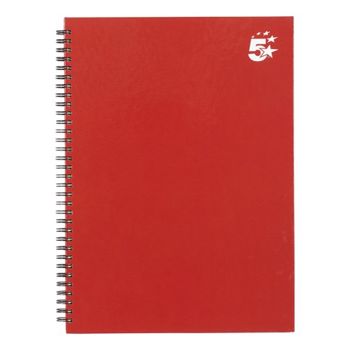 5 STAR OFFICE TWINBOUND HARDBACK A4 140PG BERRY (PACK OF 5)