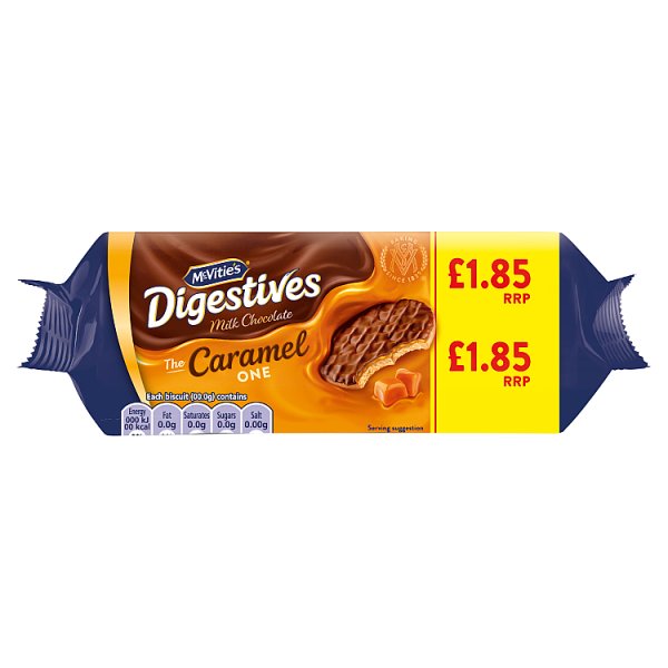 MCVITIE'S MILK CHOCOLATE CARAMEL DIGESTIVES PM (250g) x 15
