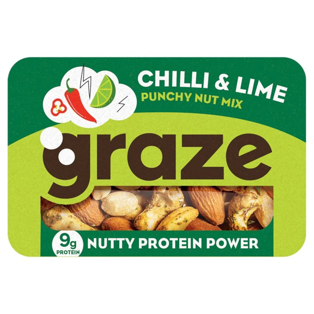 GRAZE NUTTY CHILLI & LIME PUNCHY PROTEIN POWDER (35g) x 9