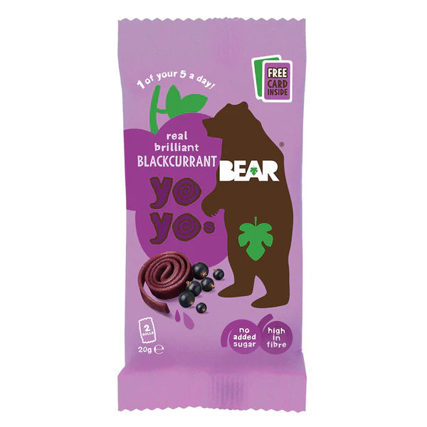 BEAR SNACKS BLACKCURRANT YOYO'S (20g) x 18