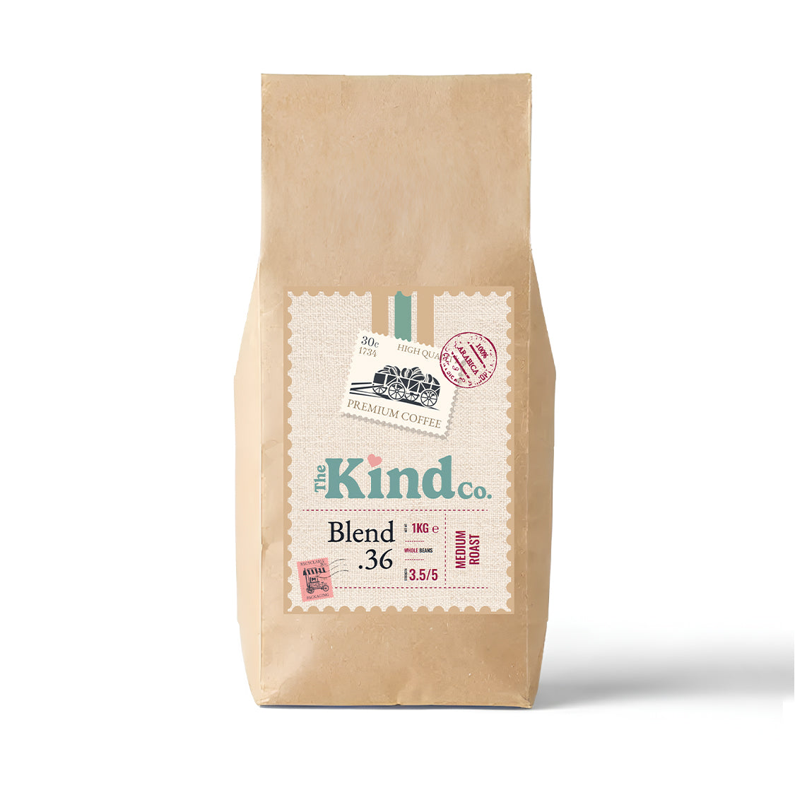 THE KIND CO BLEND .36 100% ARABICA WHOLEBEAN COFFEE (1kg) x 6