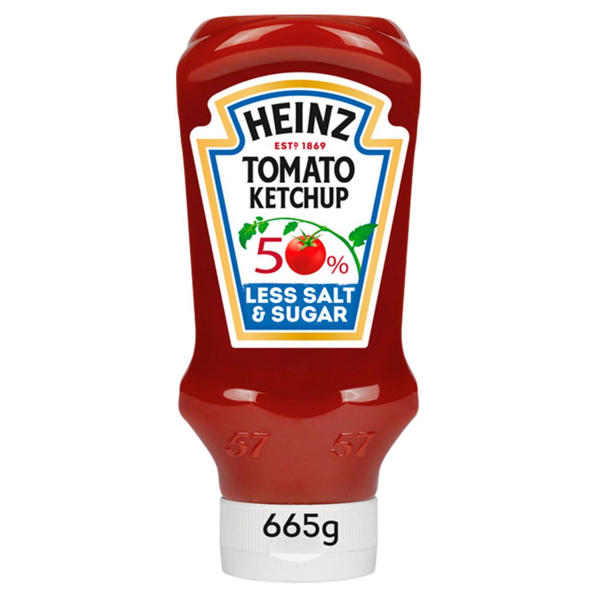 HEINZ 50% LESS SUGAR & SALT TOMATO KETCHUP 665g