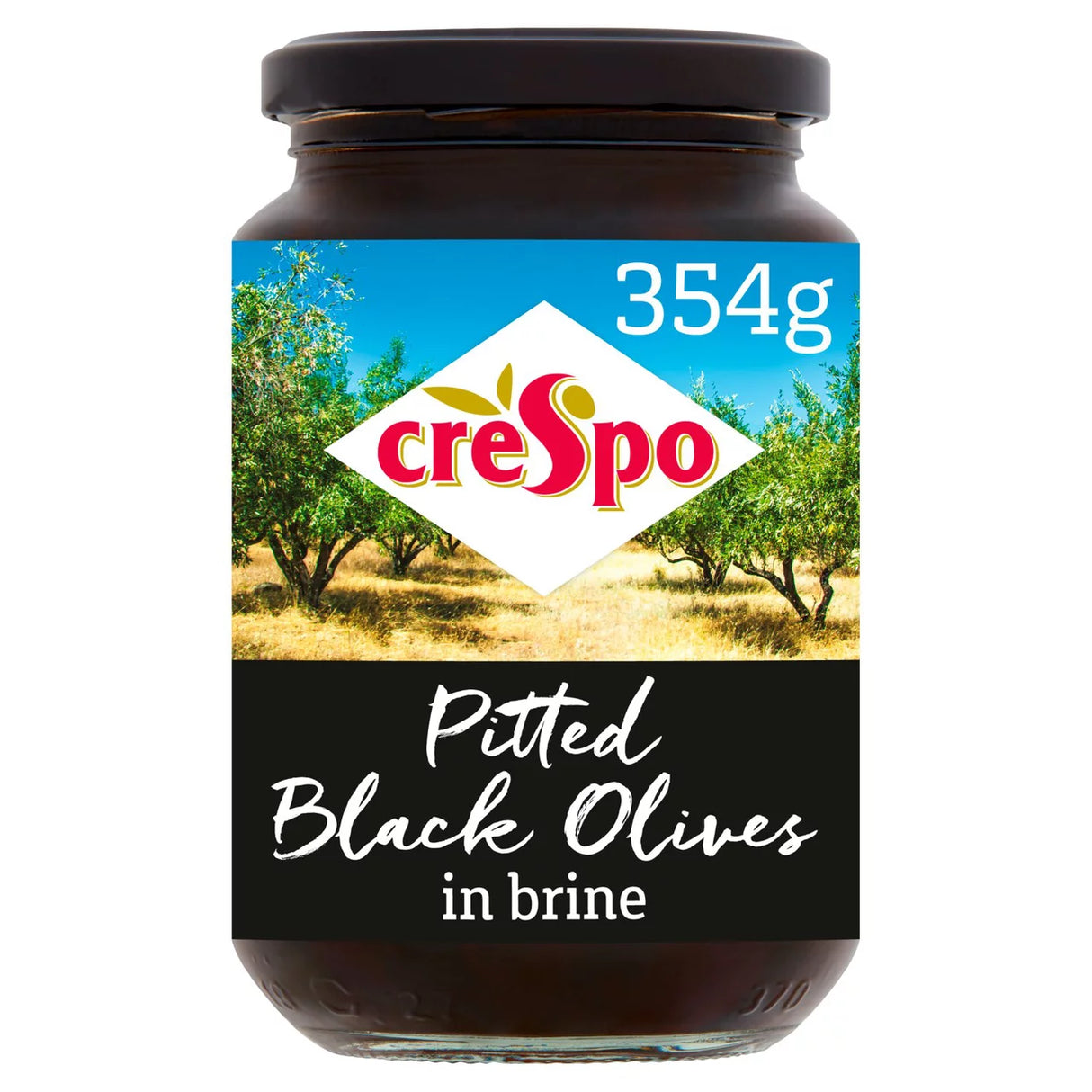 CRESPO PITTED BLACK OLIVES 354G