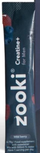 ZOOKI CREATINE FOR MEN WILD BERRY POWDER SACHET - 30 SERVING