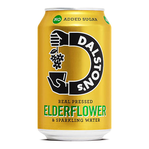 DALSTON'S REAL PRESSED ELDERFLOWER SODA CANS (330ml) x 24
