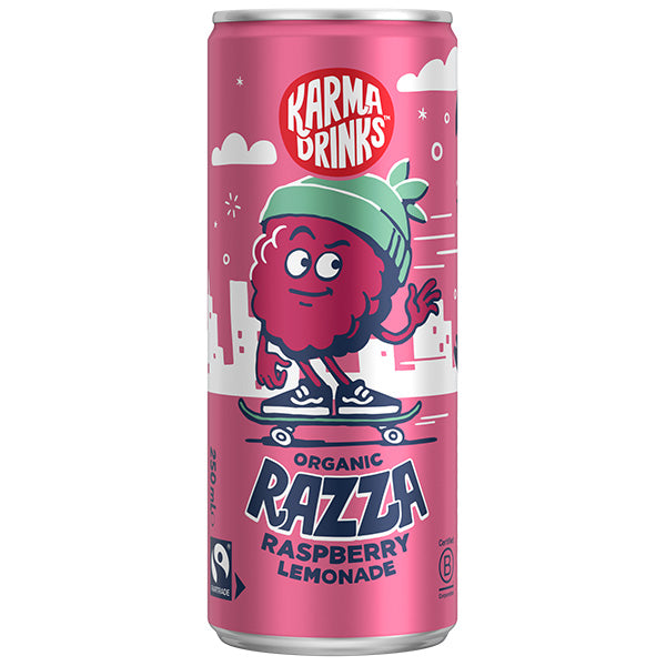 KARMA DRINKS RAZZA RASPBERRY LEMONADE CANS (250ml) x 24