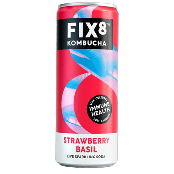 FIX8 KOMBUCHA STRAWBERRY BASIL (250ml) x 12