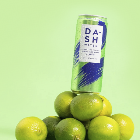 DASH WATER LIME SPARKLING WATER CANS (330ml) x 12
