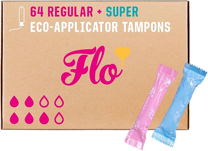 FLO APPLICATOR ORGANIC TAMPONS COMBO PACK x 64