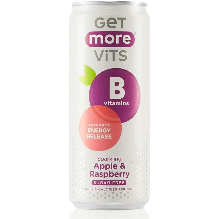 GET MORE B VITS SPARKLING APPLE & RASPBERRY CANS (330ml) x 12