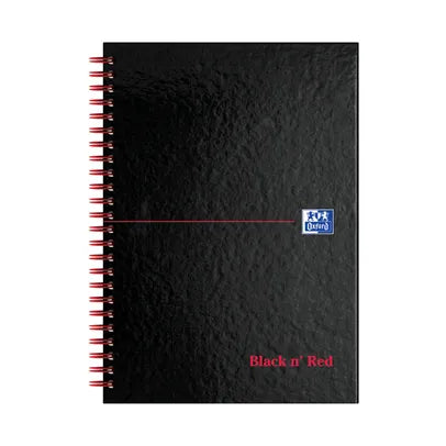 BLACK N' RED A5 WIREBOUND RULED PERFORATED HARDBACK NOTEBOOKS (Pack of 5)